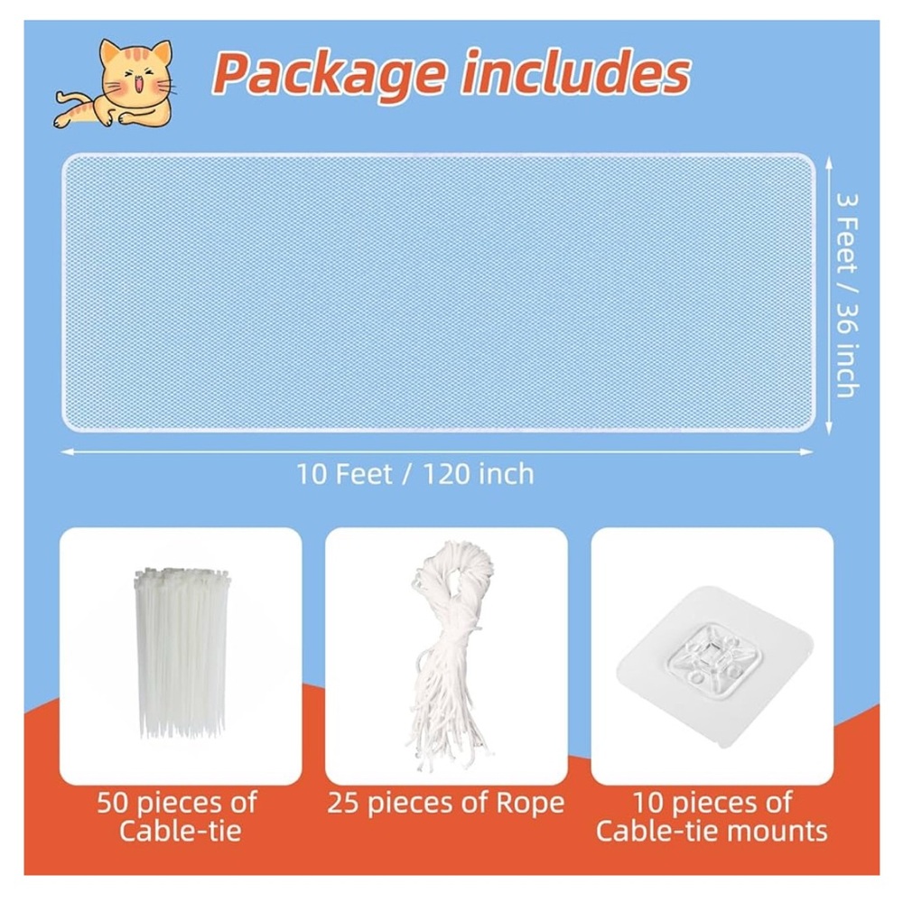 6-pack 10 foot Child Safety Rail Net - Picture 5 of 6